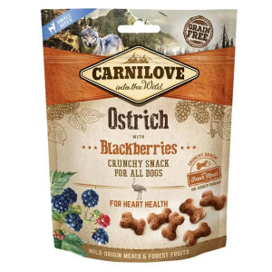 CARNILOVE DOG SNACK OSTRICH & BLUEBERRIES gardums suņiem Strauss 200g
